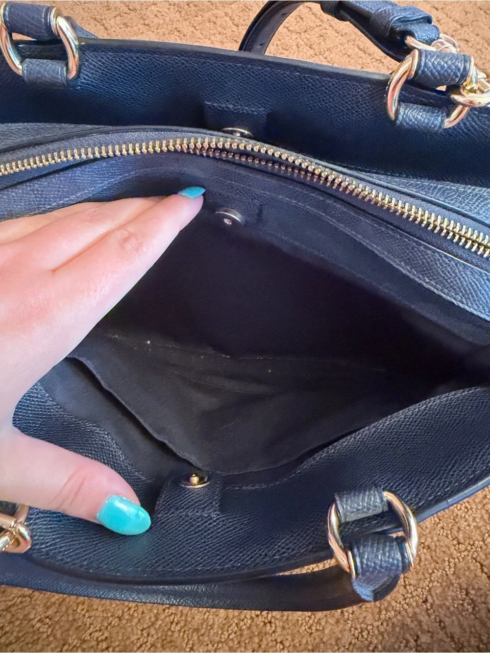 Coach Mini Satchel Crossbody Black Pebbled Leather Gold Hardware